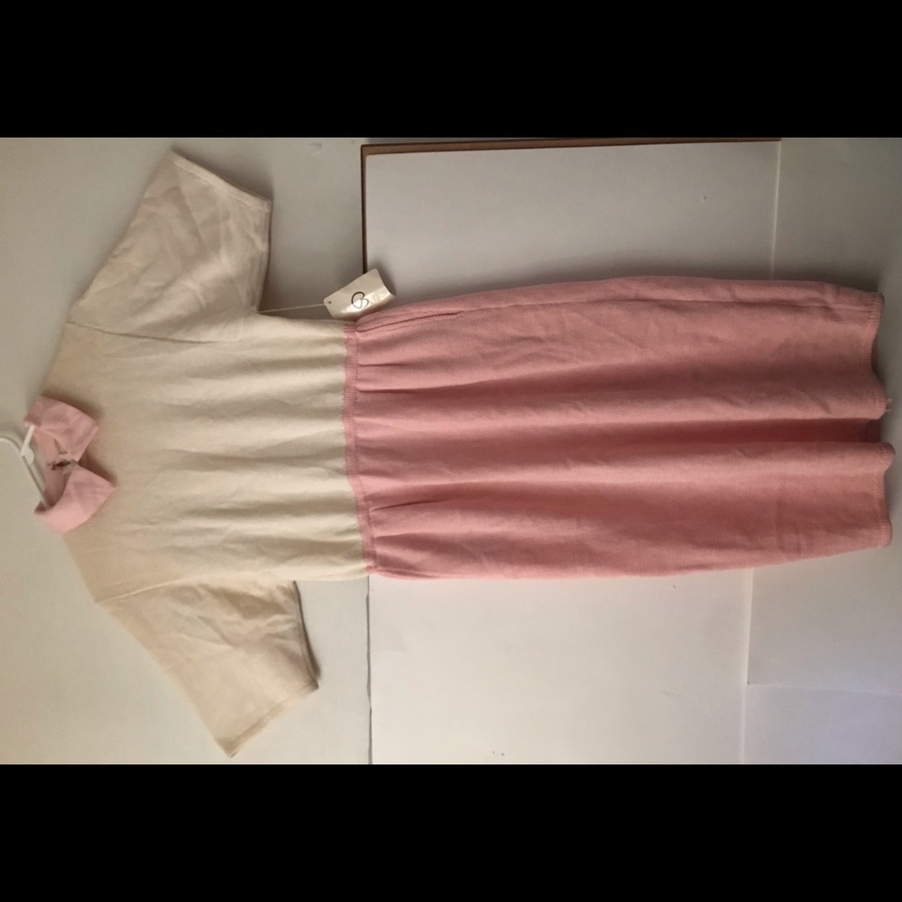 New St John Dress Pink White Short Sleeves size 10 made in USA